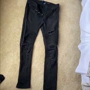 Black Skinny biker jeans size 31